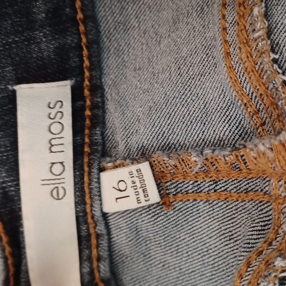 Ella Moss Dark Wash Denim Sz. 16 Straight. Rise 11.5". L.28"  EUC! - Picture 4 of 7